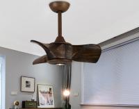 Quality Brown 24In Solid Wood Ceiling Fan Modern Low Noise For Bedrooms for sale