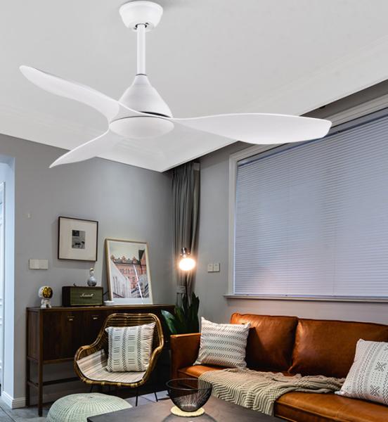 Quality White 48In Bathroom Ceiling Fan With Light 3 ABS Blades for sale
