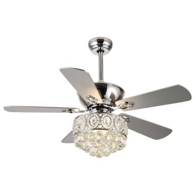 China Crystal Fandelier 52 Inch Hugger Ceiling Fan With 5 Plywood Blades for sale