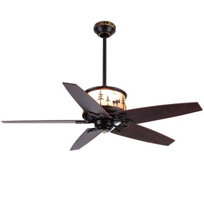 China Five Blades American Ceiling Fans 52 Inch Fandelier For Bedrooms for sale