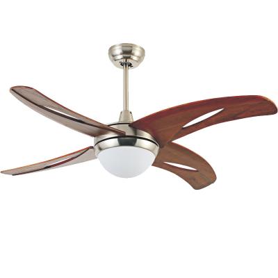 China Remote Control Solid Wood Ceiling Fan 4 Blades For Living Room for sale