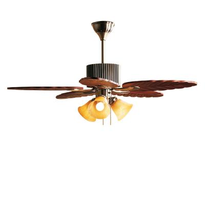 China 5 Blades 52In Solid Wood Ceiling Fan With Real Wood Blades for sale