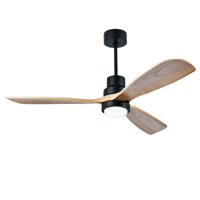 China Bedroom Solid Wood Ceiling Fan With Light 52in Modern Wood Ceiling Fan for sale