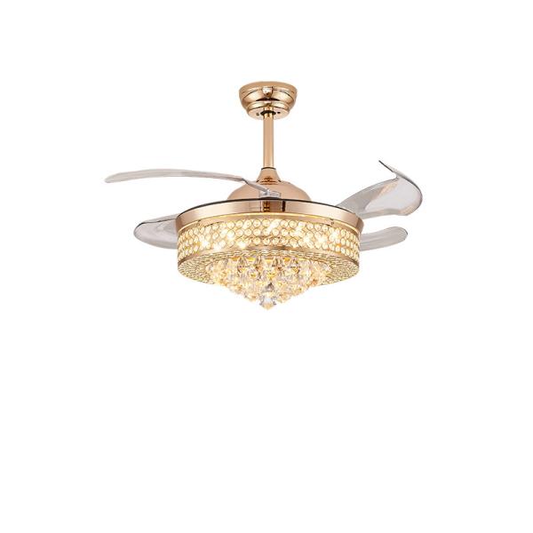Quality ECO Chandelier Fans With Retractable Blades 52 Inch Retractable Ceiling Fan for sale