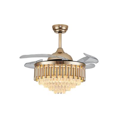 China Retractable Fan Chandelier 52 Inch Fan With Retractable Blades for sale