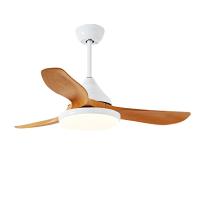 Quality White Brown 3 Blades 52 Inch Ceiling Fan With Light And Remote for sale