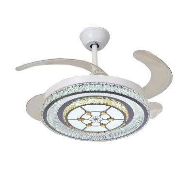 China White 42in Bladeless Folding Ceiling Fan With Light DC Motor for sale