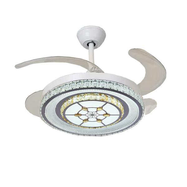 Quality White 42in Bladeless Folding Ceiling Fan With Light DC Motor for sale