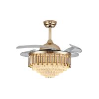 Quality ECO Retractable Blade Ceiling Fan Light Gold Fan With Folding Blades for sale
