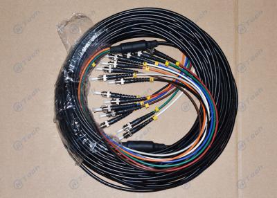 China Black Color ST To ST 8Cores Armored Fiber Patch Cord PE or LSZH for sale