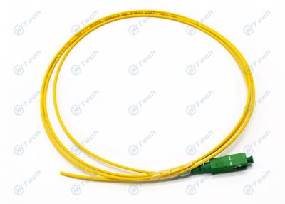 China Yellow Color 9/125 SM Simplex SC APC Fiber Optic Pigtail 0.9mm for sale