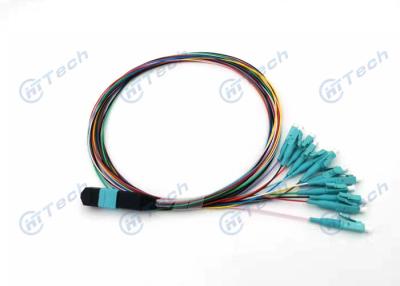 China Male / Female Type MPO-LC Optical Patch Cord Ceramic Ferrule Inner RoHS Standard for sale