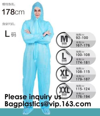 China Boot, Hood, Elastic Cuffs, Ankles, Waist. Heavy-Duty Protective Coveralls. Unisex Disposable Workwear for cleaning servi for sale