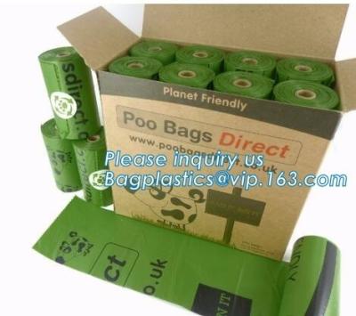 China eco friendly epi biodegradable dog poop bags on roll, Cornstarch Based Eco Compostable Dog Poop Pick Bag - 4Refill Rolls for sale