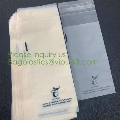 China biodegradable cornstarch compost Self Adhesive Seal corn starch Bag 100% biodegradable cornstarch bags custom print comp for sale