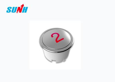 China Mirror Stainless Steel Elevator Push Button Customized Size With Red Light for sale