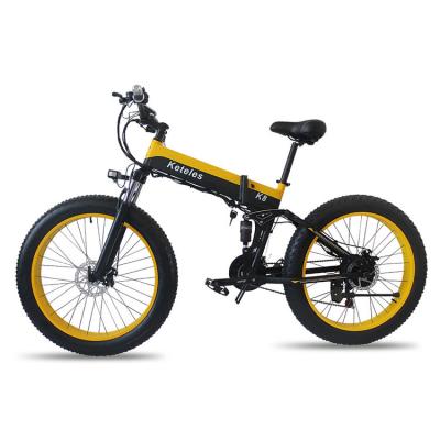 China 21 Speed Fat Tire Electric Mountain Bike , K8 Mountain Beach Electric Bicycle for sale