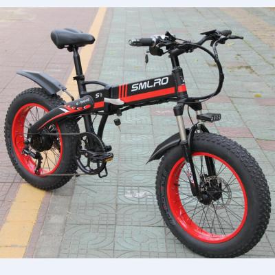 China Smlro 20 Inch Fat Tire Folding Electric Bike 48V 8m/S With Integrated Battery for sale