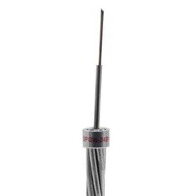 Китай 12 24 48 96 поставщик кабеля оптического волокна 50mm заземленного кабеля на открытом воздухе кабеля для воздушных линий ядра OPGW 60mm продается
