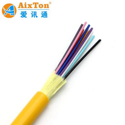 Cina factory price Indoor Multi-cores Cable GJFJV 8 cores fiber cable with tight buffer fiber and yellow LSZH Jacket in vendita