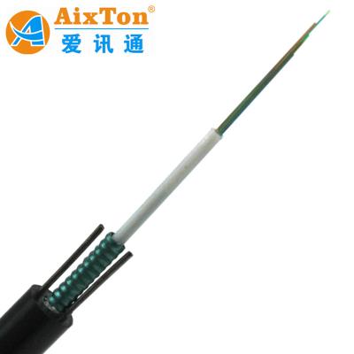 China 2-12 Core Outdoor Fiber Optic Cable Central Loose Tube GYXTW Armored Fiber Optic Cable for sale