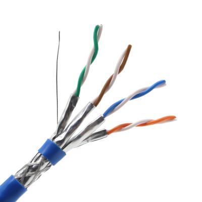 China 1000MHZ Cat7 Cat6A Lan Cable Full Copper PVC/LSZH Jacket Shielded Cat 6a Ethernet Cable for sale