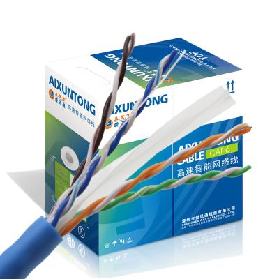 China Factory Price Lan Cable 1000ft Bare Copper 4 Pair UTP Network Cable Cat6 CAT 6 for sale