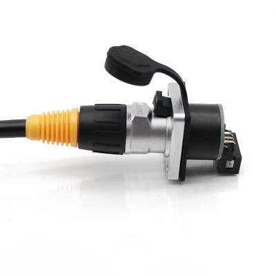 China Ethercon-kabel Nickel Housing Connector 8pin Male Rj45 Ethernet-netwerkkabel for sale