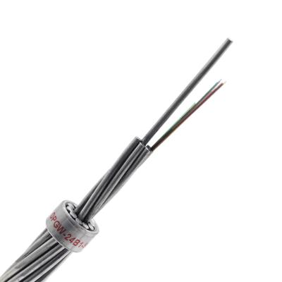 China 48 Core Aluminium Armored Fiber Optic Cable OPGW Overhead Ground Wire for sale