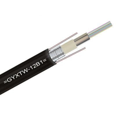 China 2 4 fibra óptica acorazada G652D GYXTW del cable de fribra óptica del solo modo de 6 bases en venta