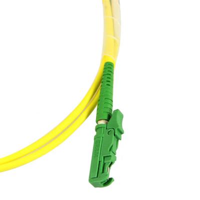 China Simplex Patch cables Single Mode Fiber Optic E2000 APC UPC Pigtail Patch Cord for sale