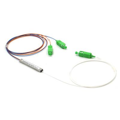 China Solo tipo de acero conector del tubo del modo los 900μM Plc Splitter 1x2 del SC UPC en venta