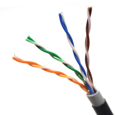 China Waterproof Utp 4pr 24awg Cat5e Ethernet Cable Bare Copper Outdoor Cable for sale