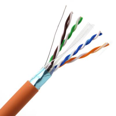 China Orange Color 4 Pairs Cat 6 Shielded Ethernet Cable 23AWG LSZH Jacket for sale