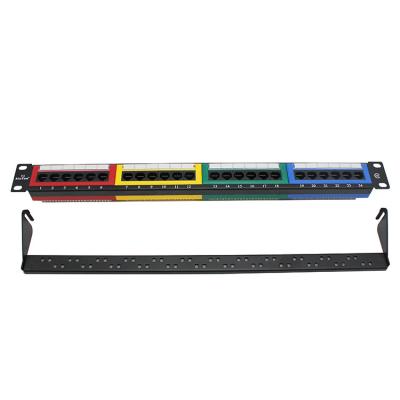 China 1U UTP RJ45 Cat6 Patch Panel 12 Port With Cable Management 19 Inch for sale