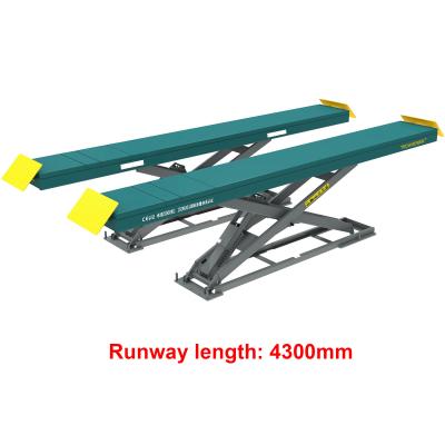 China 4.3m Runway Length Platform Vehicle Car Scissor Lift Four Cylinder In Ground for sale