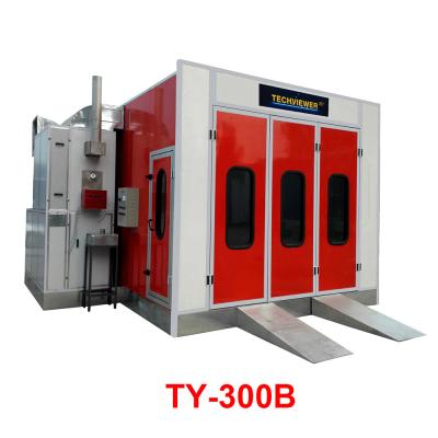 China 80℃ Steel Car Paint Booth Baking Oven With Italy Brand Diesel Burner Automotive Spray Booth for sale