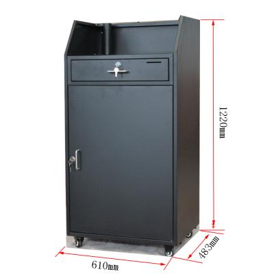 China Modern PU Casters Brake Customized Black Mobile Dental Cabinet With Hole for sale
