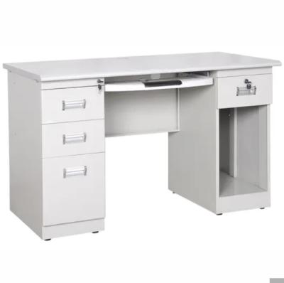China Modern steel office study table steel study table with drawers computer survey table with 3 drawers oficina desk Schreibtisch for sale