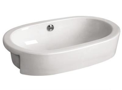 China Bathroom Sanitary Ware Ceramic Sinks White Color Art Basin/Oval Hand Wash Basin ALK-356 for sale