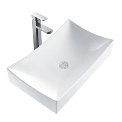 China Rectangular Countertop Mounting Ceramic Sinks Sanitary Ware Art Basin Bathroom Wash Basin for sale