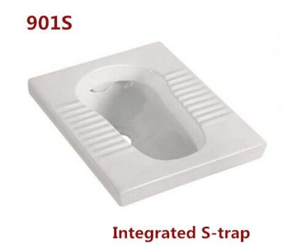 China Sanitary Ware foot-installation into the earth Bathroom Ceramic S-trap Squatting Pan W.C. for sale