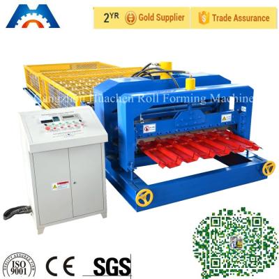 China Fully Automatic Glazed Tile Roll Forming Machine Single Roofing Panel Glazed Tile Press Machine for sale