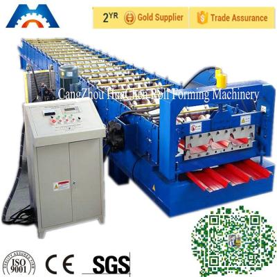 China PBR / PBU Roofing Sheet Roll Forming Machine PLC Control Hydraulic Cutting for sale