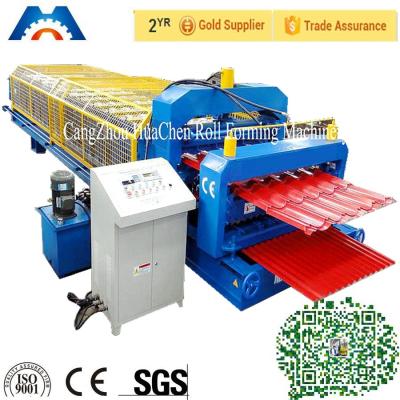 China Blue 7.5KW Metal Roll Forming Machine 0.3 - 0.8mm Automatic Hydraulic Cutting for sale
