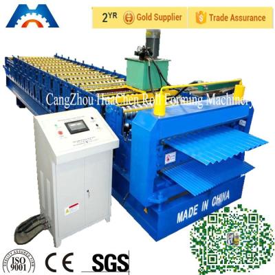 China Corrugated iron roof sheet Double Layer Roll Forming Machine for Turkey market for sale