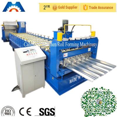 China Aluminium Roofing Sheet Trimdeck Profile Roll Forming Machine With PLC Control for sale