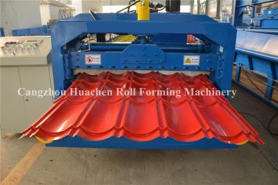 China Chain Drive Tile Roll Forming Machine With Hydraulic Pressing Cutting Devices for sale