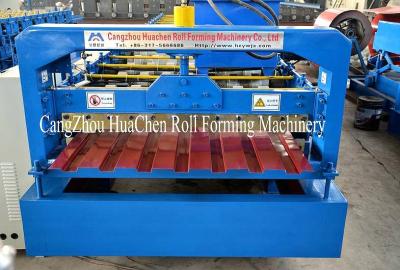 China Galvanized Standing Seam Roofing Sheet Roll Forming Machine Blue Color Coated for sale