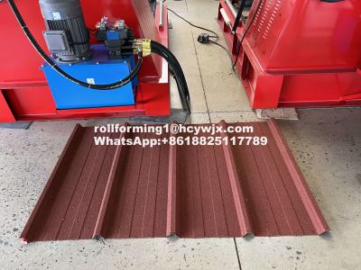 China Precise Customizable Roofing Sheet Roll Forming Machine Hydraulic Cutting for sale